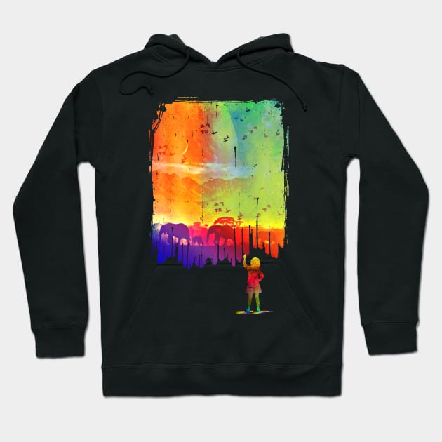 Safari Paint Hoodie by Moncheng